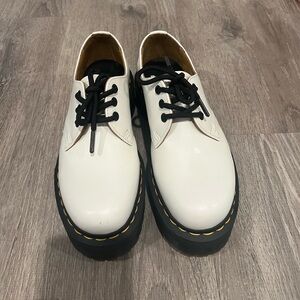 Doc Marten White Platform Oxford shoes